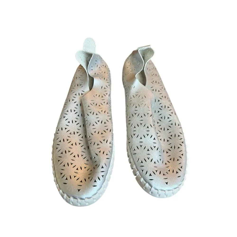 Ilse Jacobsen Anthropologie Tulip Perforated Leather Sneakers sz 40